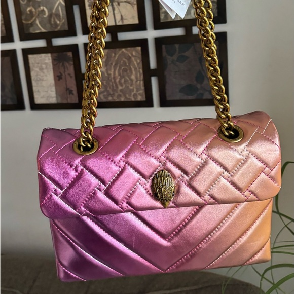 Authentic KURT GEIGER LONDON Quilted 2 tone leather convertible Crosby/shoulder - Picture 7 of 16